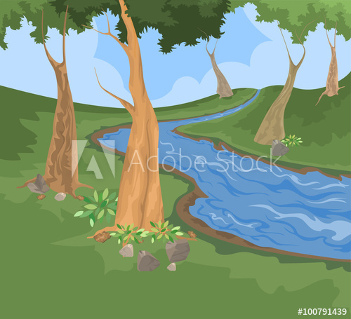 500x455 Environment And River Creek Vector Nature Background