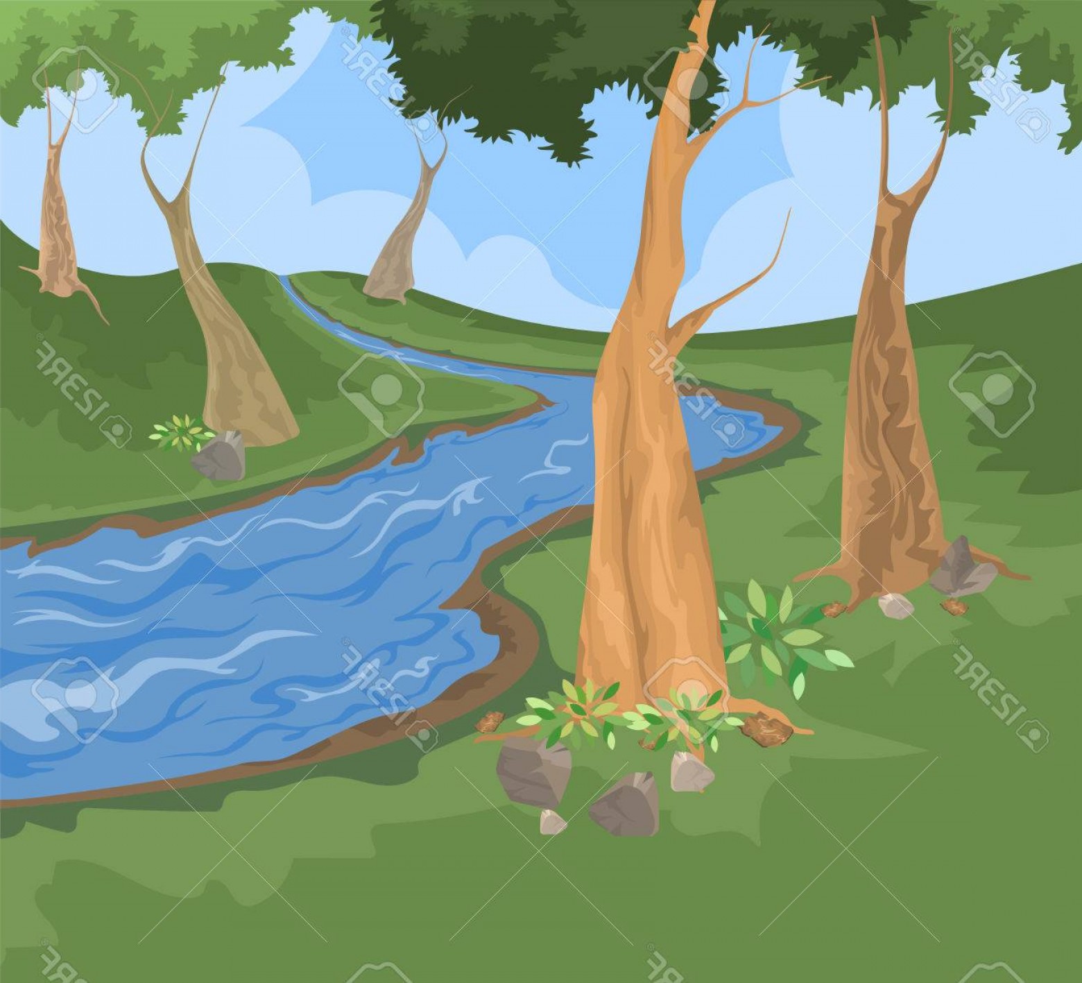 1560x1417 Photostock Vector Environment And River Creek Vector Nature