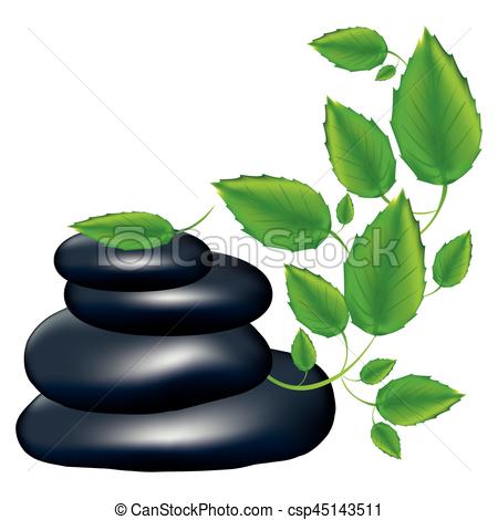 450x470 Color Silhouette Of Lava Stones And Creeper Plant Vector Illustration.