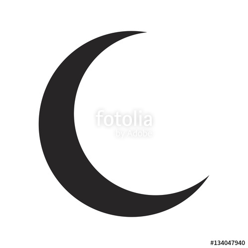 500x500 Crescent Moon Silhouette Vector Symbol Icon Design. Stock Image