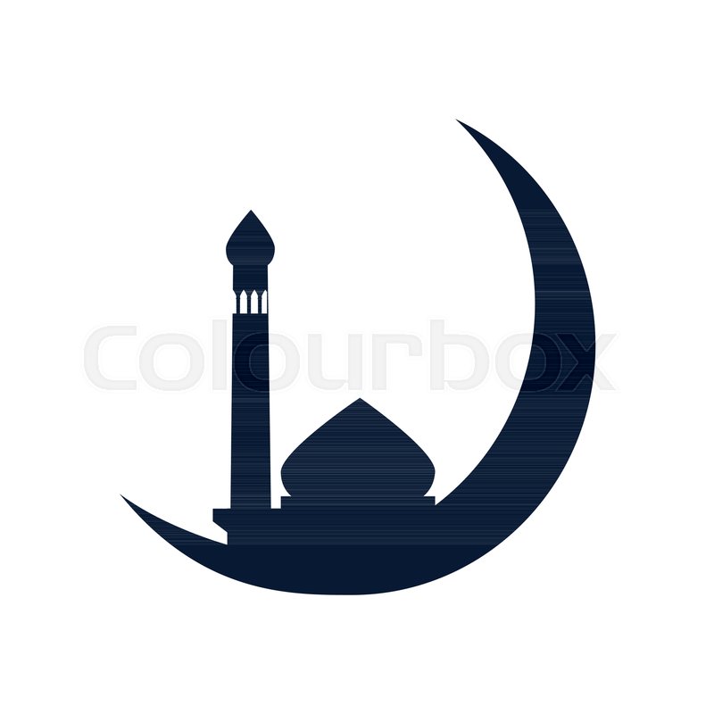 800x800 Crescent Moon Mosque Vector Illustration Graphic Design Stock