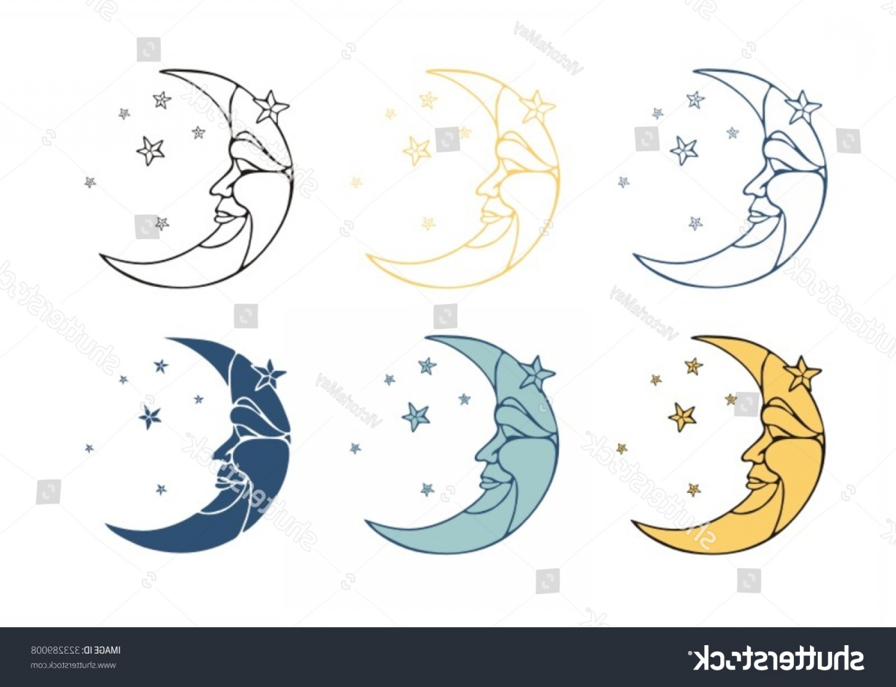 1800x1380 Crescent Moon Profile Stars Face Illustration Rongholland