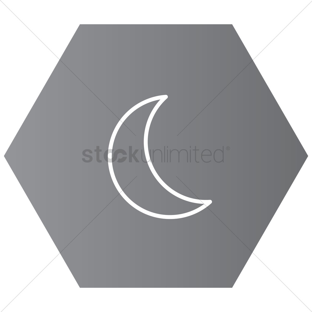 1300x1300 Free Crescent Moon Vector Image