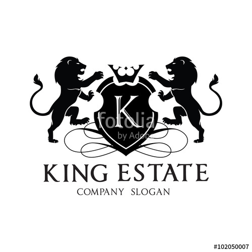 500x500 King Lion Crest Logo Design For Hotel And Real Estate Brand