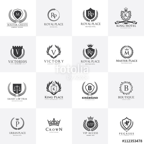 500x500 Luxury Logo Template Set. Calligraphic Logo. Ornament Line Logo