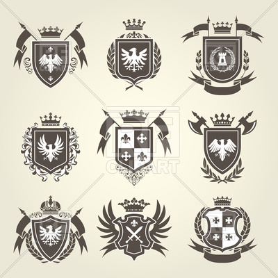 400x400 Medieval Royal Coat Of Arms And Knight Emblems