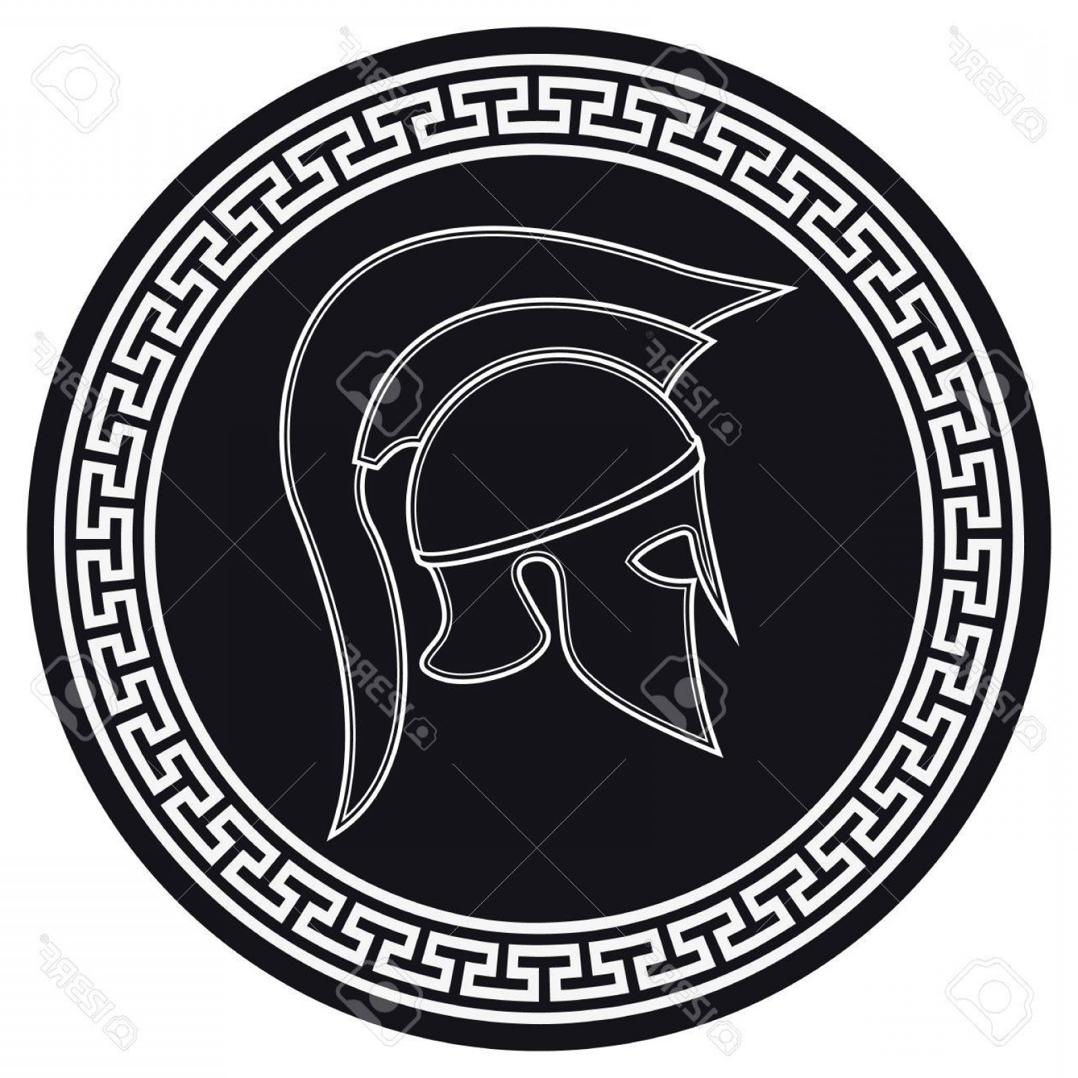 1560x1560 Photostock Vector Ancient Greek Helmet With A Crest On The Shield