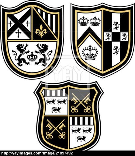 444x512 Classic Heraldic Emblem Crest Shield Vector