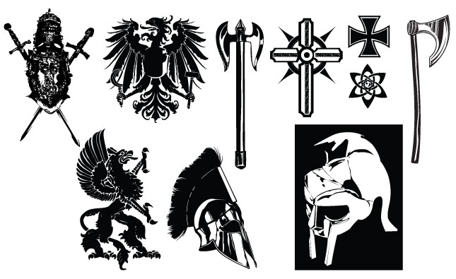 645x395 Medieval Crest Amp Armor Vector Pack For Adobe Illustrator