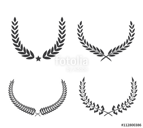 500x449 Crest Logo Element Set,set Of Award Laurel Wreaths And Branches