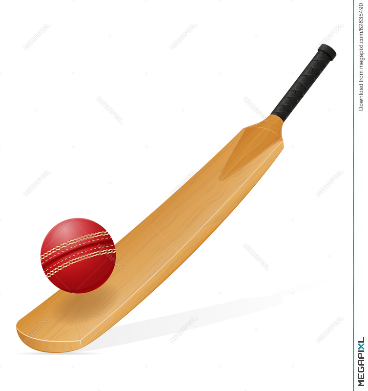 754x800 Cricket Bat And Ball Vector Illustration Illustration 62835490