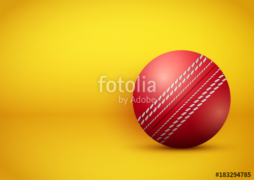 500x354 Cricket Ball On Bright Orange Background. Presentation Backdrop Of