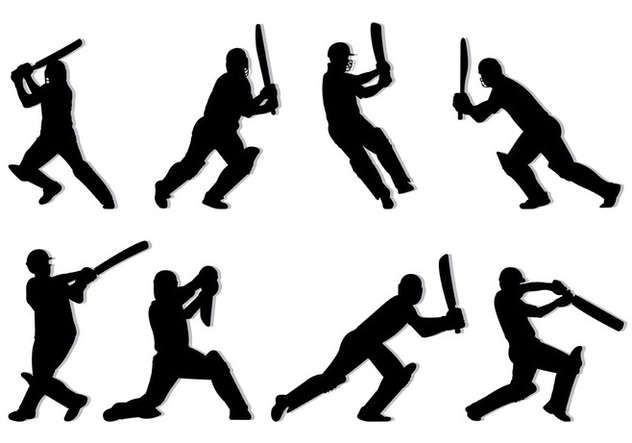 632x443 Silhouette Of Cricket Players Free Vector Download 399089 Cannypic
