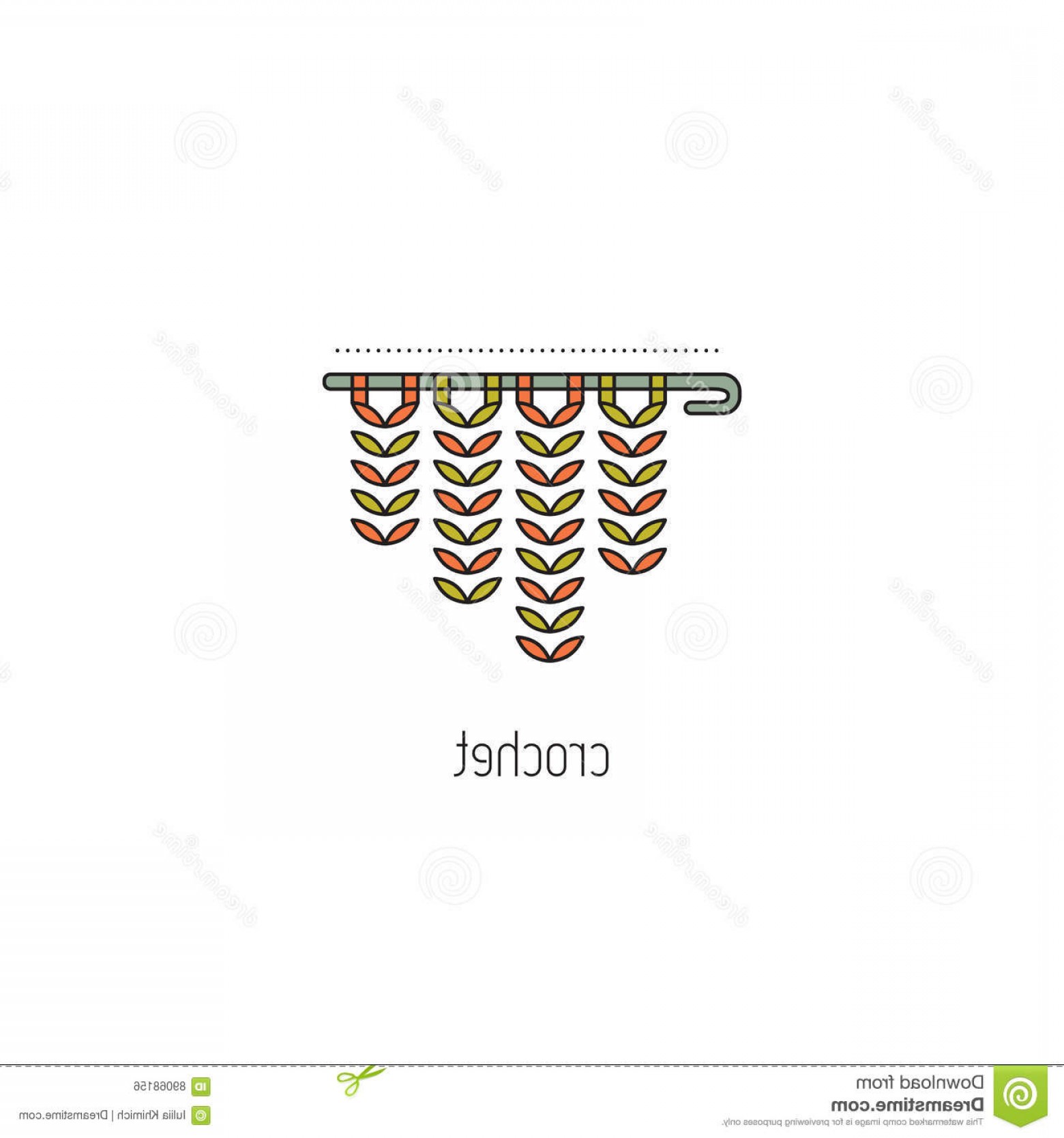 1560x1668 Stock Illustration Crochet Line Icon Vector Thin Hook Yarn Colored