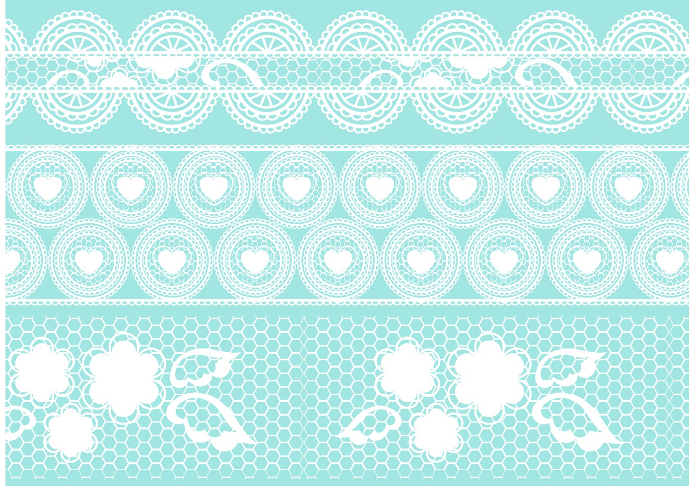 1400x980 Crochet Lace Vector Set