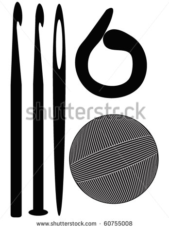 348x470 Yarn And Crochet Hook Skull Clipart