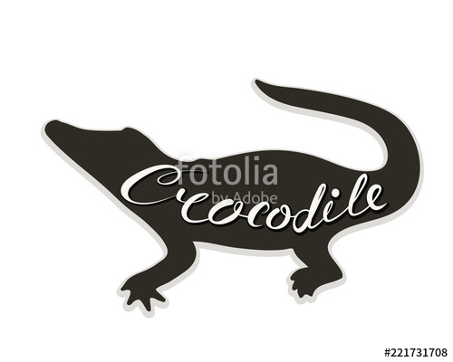 500x400 The Logo Of The Crocodile. Vector Illustration. Calligraphic Text