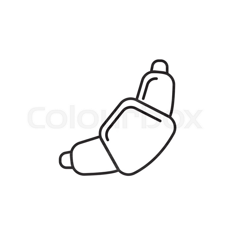 800x800 Croissant Outline Icon. Sweet Croissant Vector Illustration On