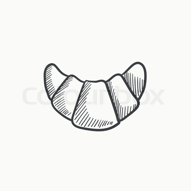 800x800 Croissant Vector Sketch Icon Isolated On Background. Hand Drawn