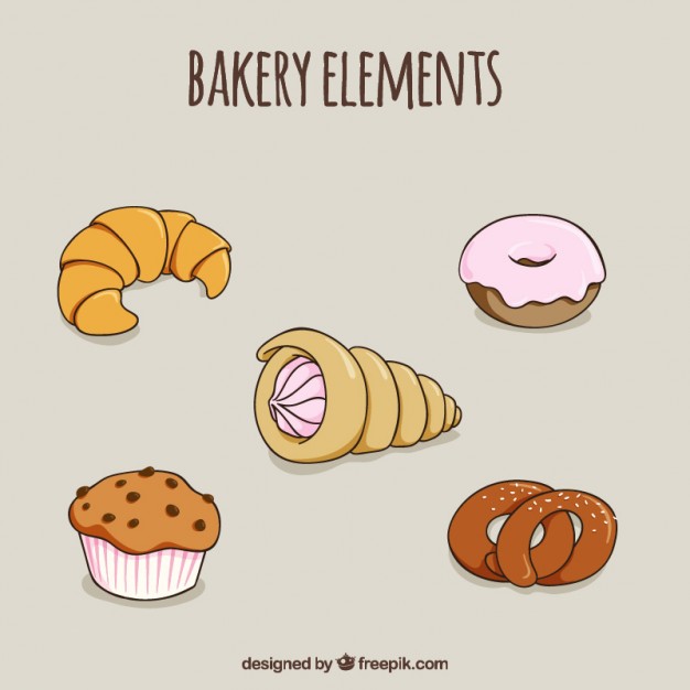 626x626 Sketches Delicious Dessert And Croissant Vector Free Download