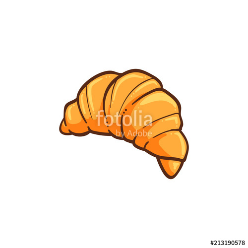 500x500 Cute Croissant Vector Illustration Stock Image And Royalty Free