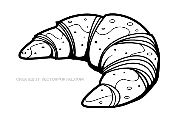 600x400 Croissant Vector Clip Art Image 123freevectors