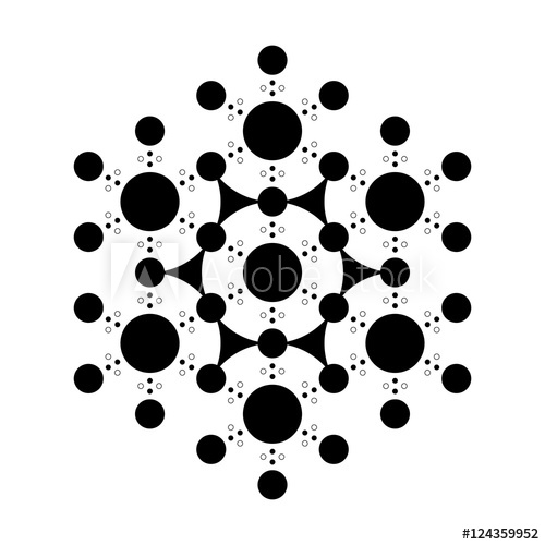 500x500 Black And White Pattern Flower Of Life, Abstract Sacred Geometry