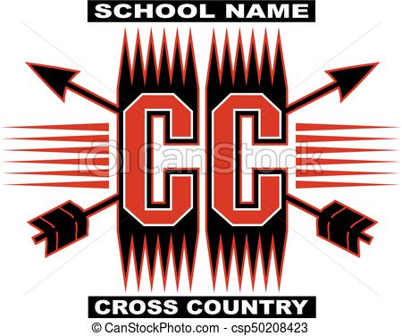 450x376 Cross Country Team Design With Crossed Arrows For School, College