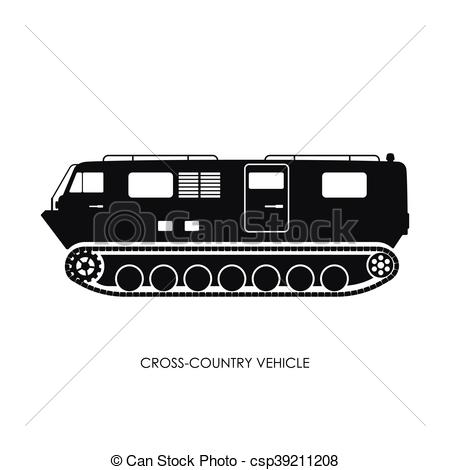 450x470 Silhouette Of The Cross Country Vehicle On A White... Vector