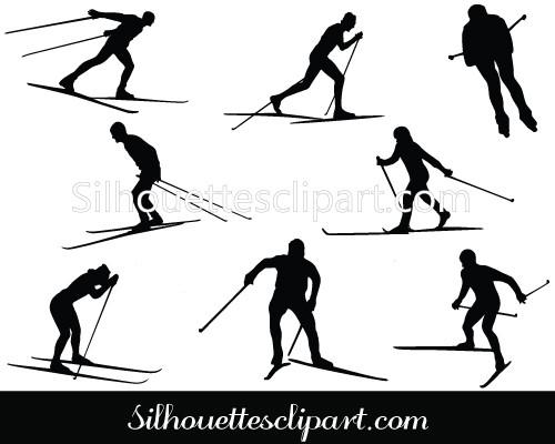 500x400 Cross Country Ski Silhouette Cross Country Vector Silhouettes Vector