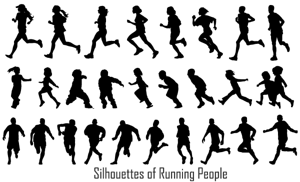 600x365 Free Running People Silhouettes Vector Image 123freevectors