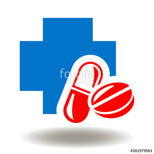 500x500 Pills Medical Cross Icon Vector. Pharmaceutical Plus Medicinal