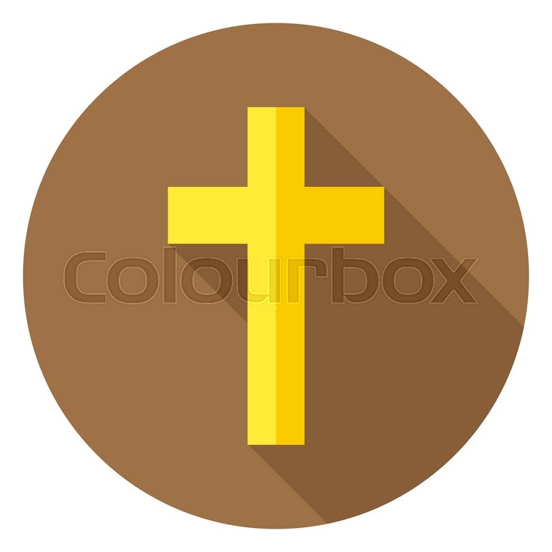 800x800 The Christian Cross Circle Icon. Flat Design Vector Illustration