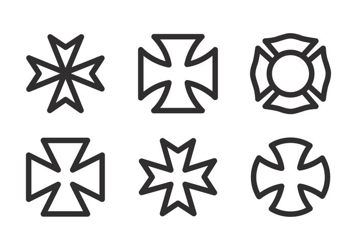 700x490 Vector Maltese Cross Icon Set