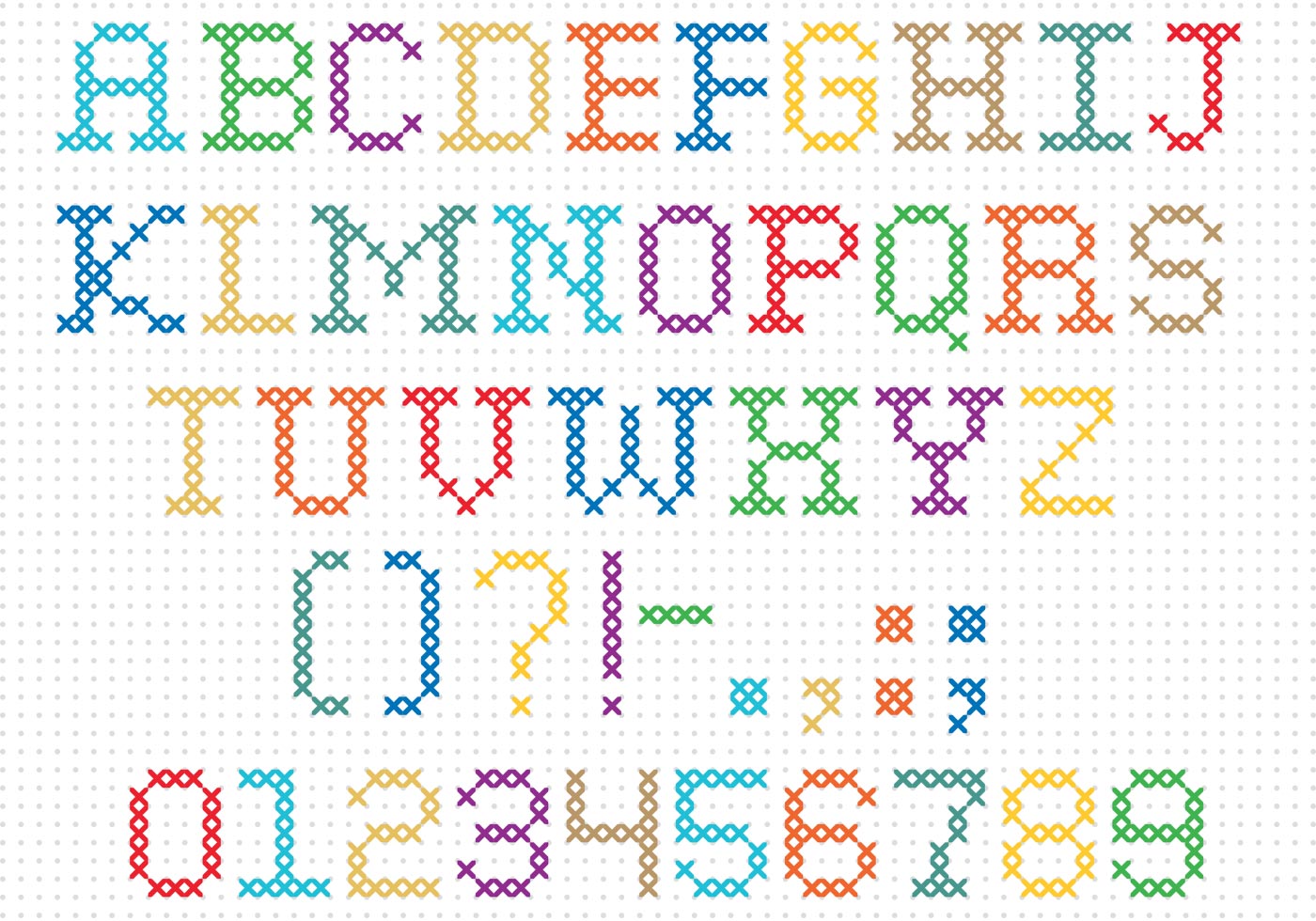 1400x980 Cross Stitch Free Vector Art