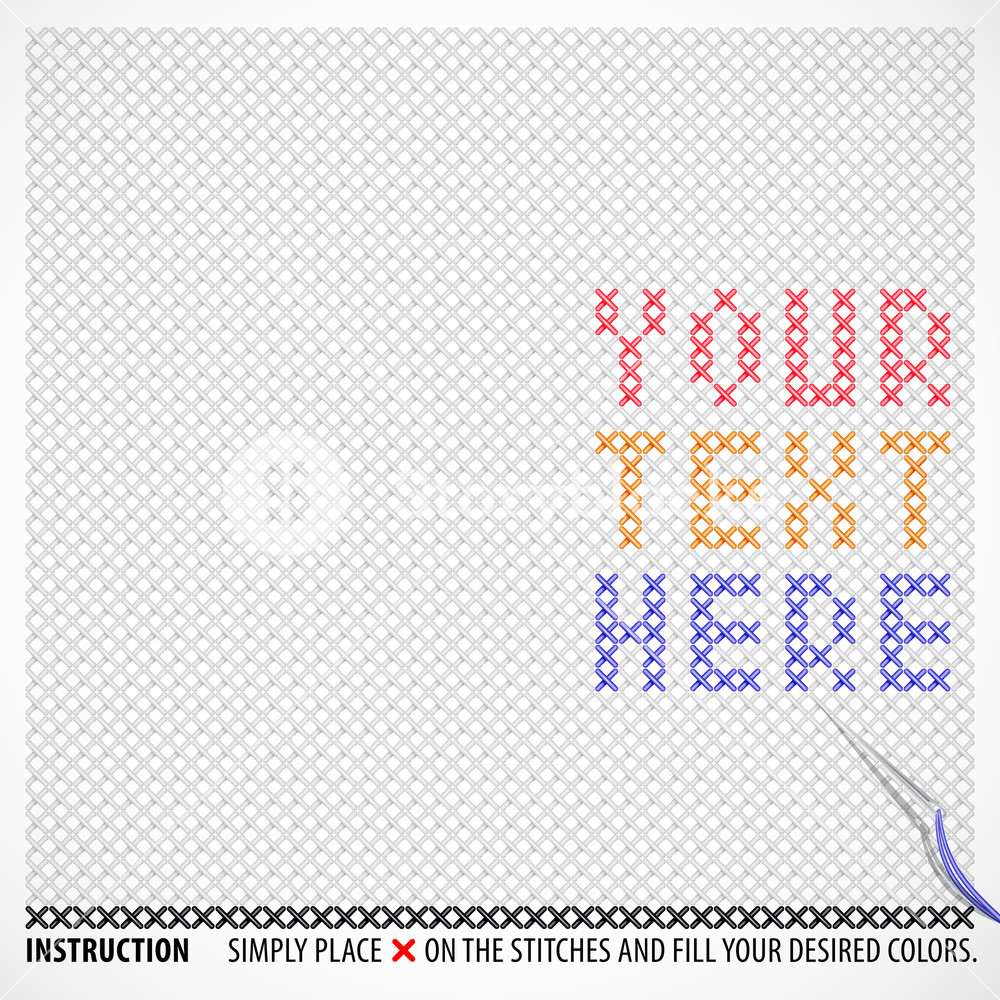 1000x1000 Vector Cross Stitches Template With Your Desired Message Or