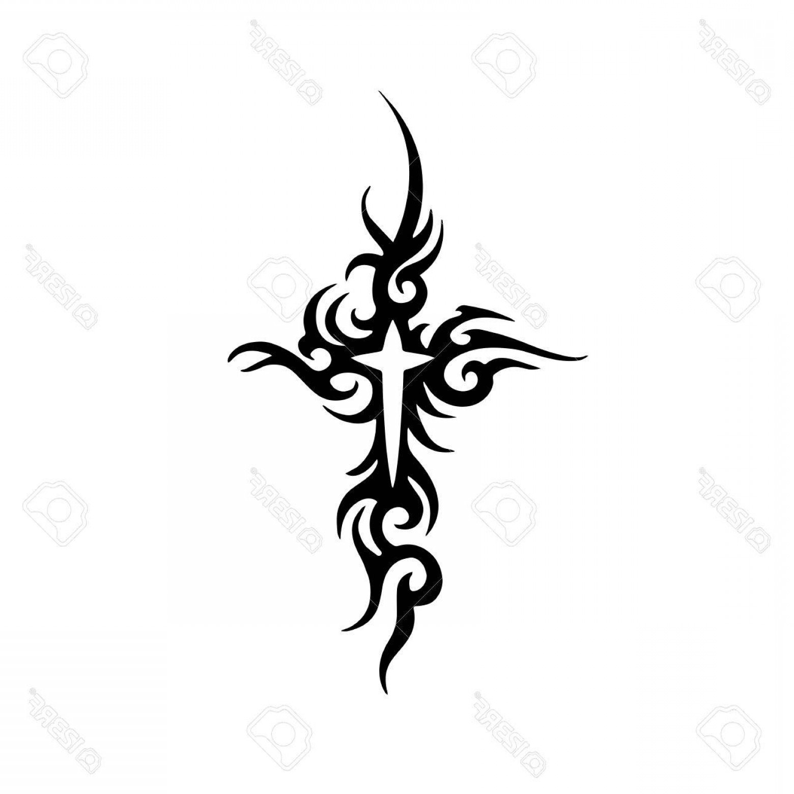 1560x1560 Photostock Vector Tribal Cross Tattoo Design Shopatcloth