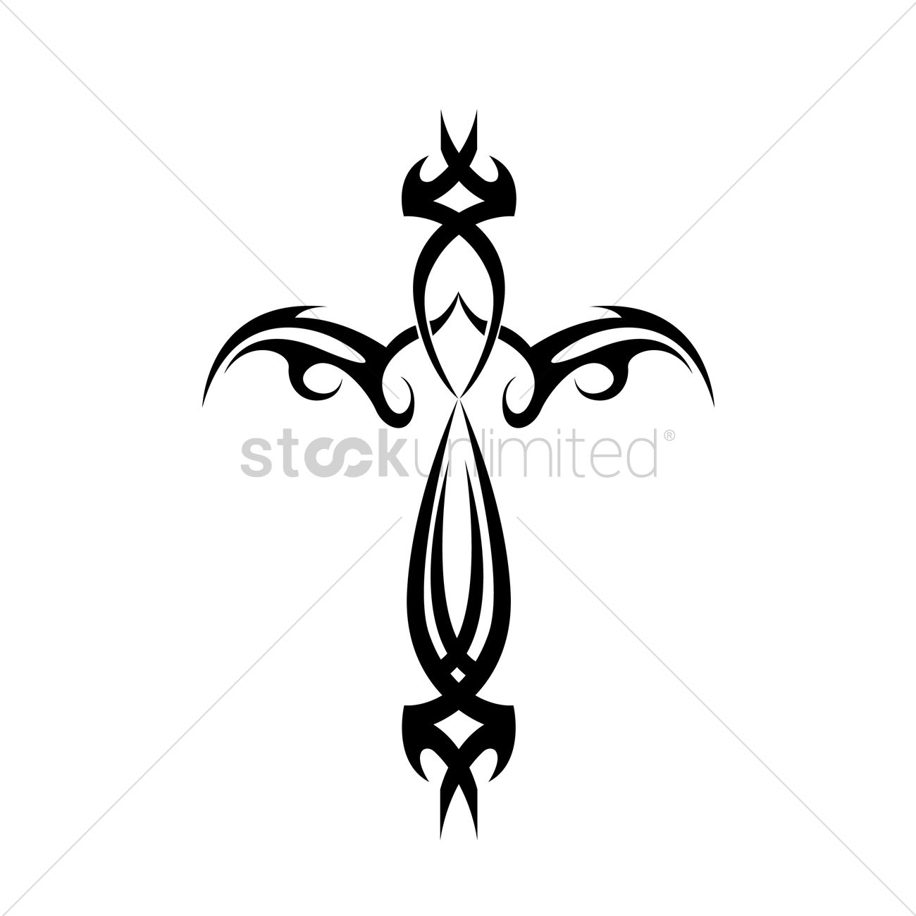 1300x1300 Tribal Cross Tattoo Vector Image