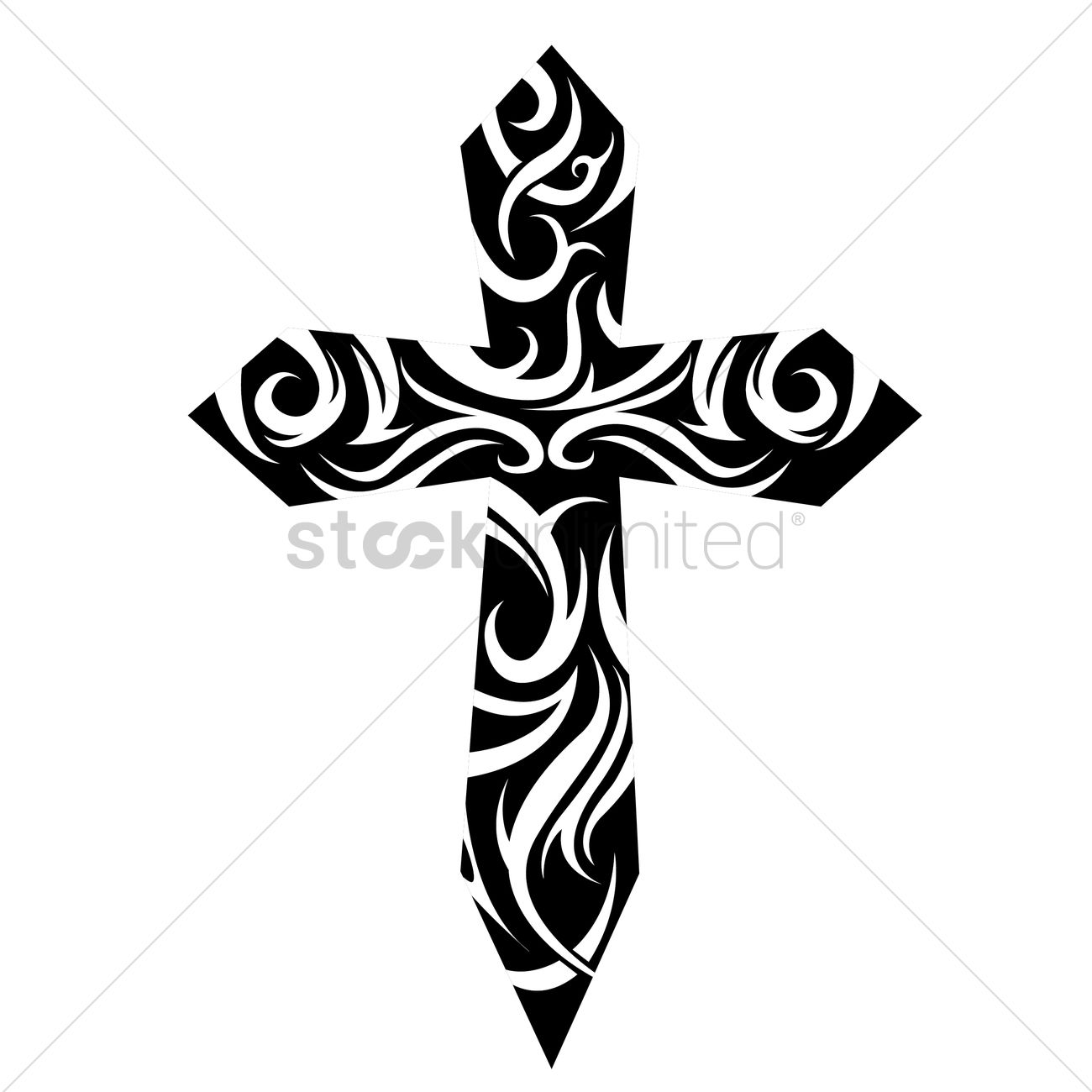 1300x1300 Tribal Cross Tattoo Vector Image
