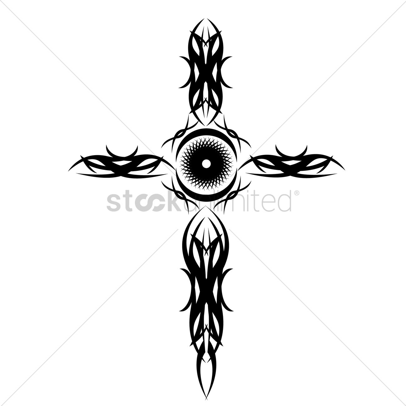 1300x1300 Tribal Cross Tattoo Vector Image