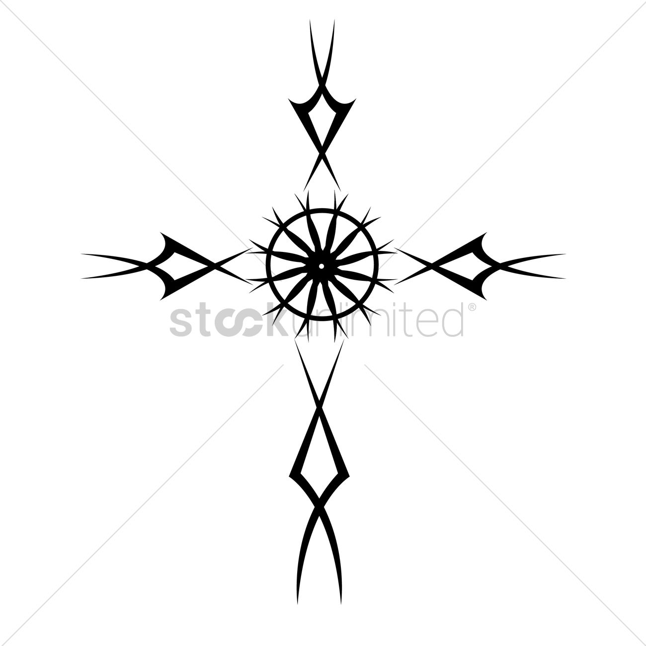 1300x1300 Tribal Cross Tattoo Vector Image