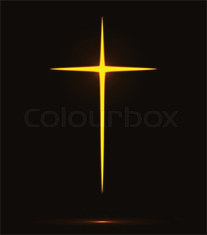 705x800 Glowing Yellow Christian Cross Vector Illustration Isolated Over