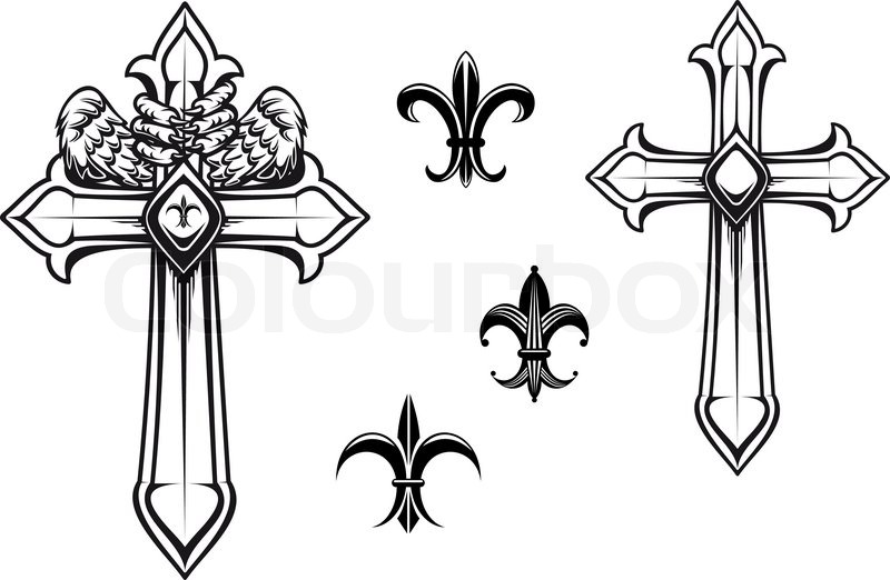 800x522 Vintage Stone Cross Stock Vector Colourbox
