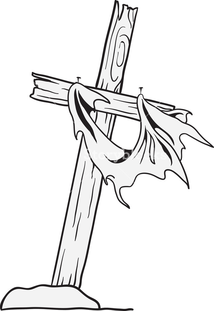 688x1000 Cross Vector Element With Old Cloth Royalty Free Stock Image