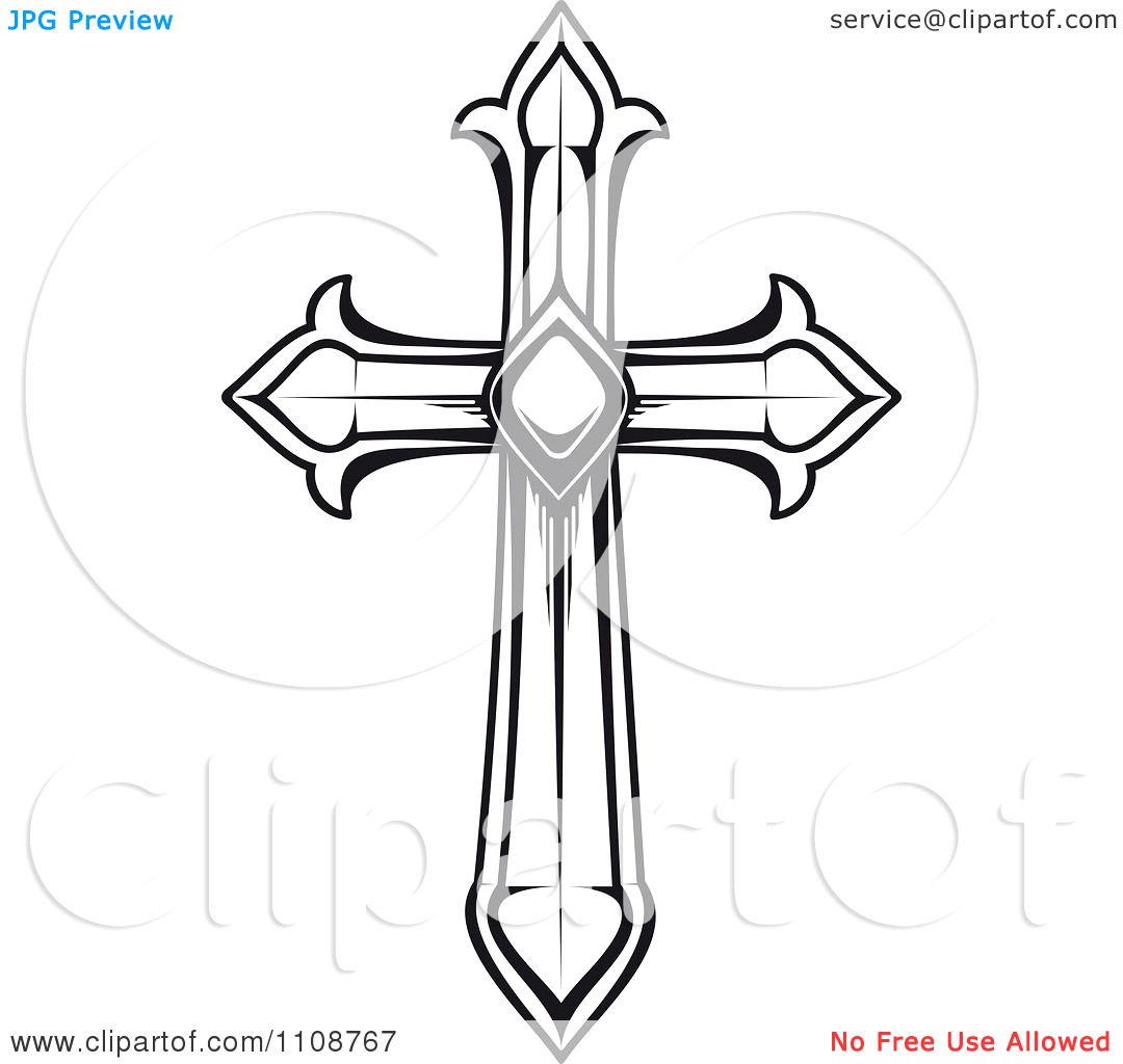 1080x1024 Cross Clipart Black And White Heraldic Royalty Free Vector