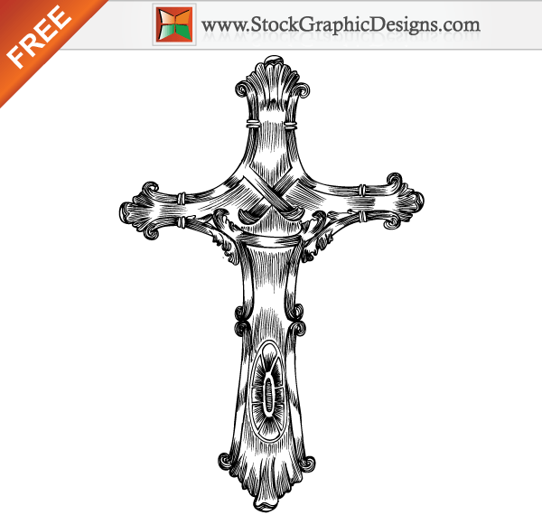 600x570 Free Hand Drawn Cross Vector Free Religion Vectors