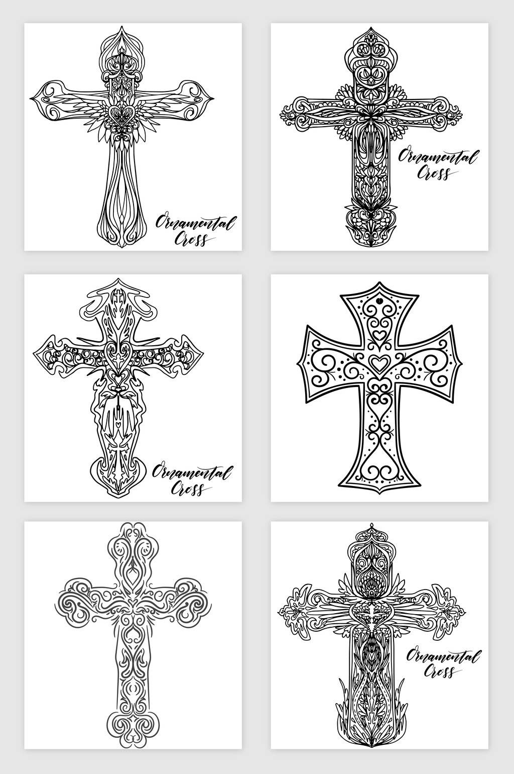 1024x1540 Hand Drawn Cross Vector Material Free Download Pikbest