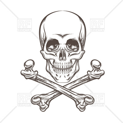 400x400 Engraving Illustration Of Skull And Crossbones Vector Image