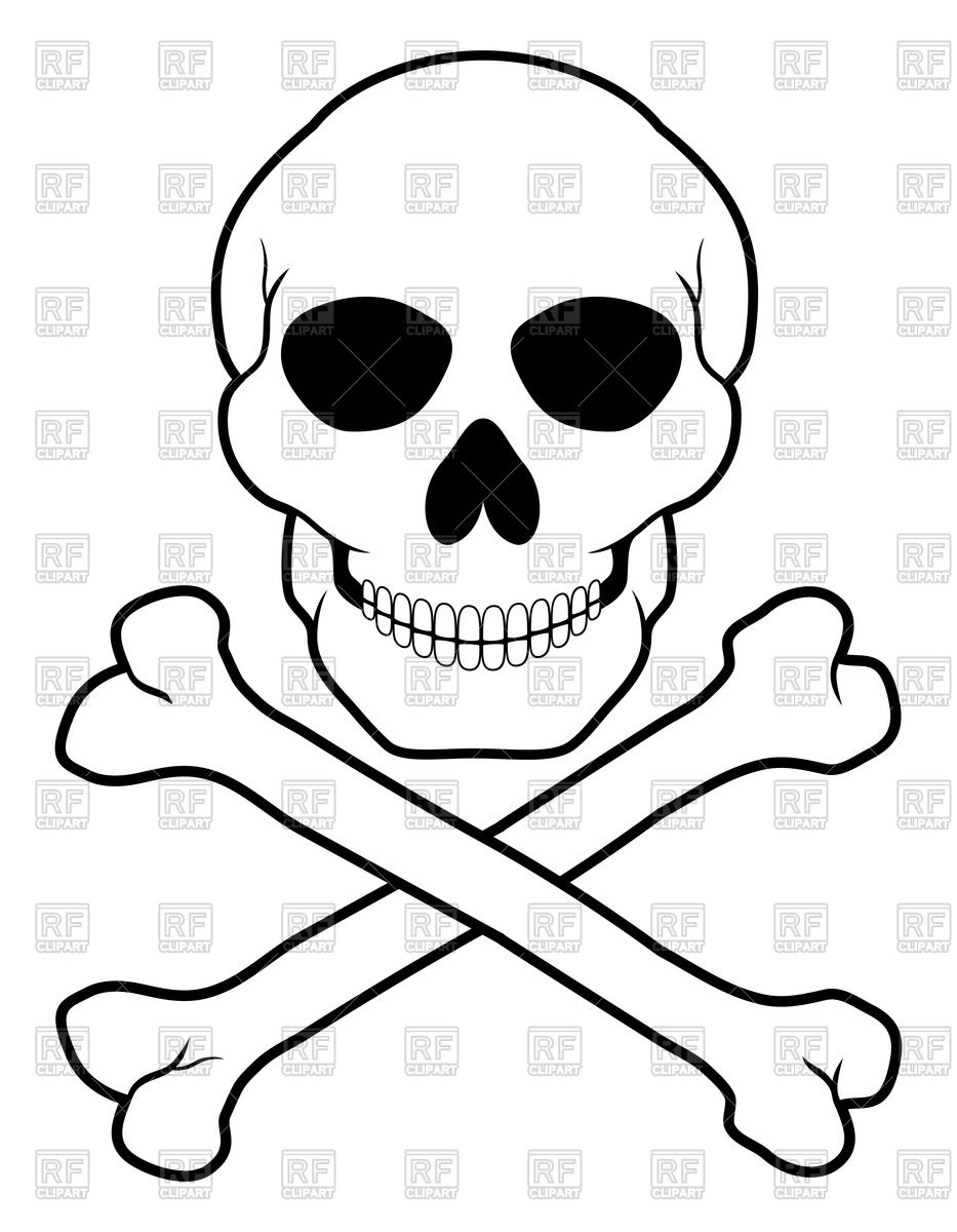 933x1200 Pirate Skull And Crossbones (Outline) Vector Image Vector