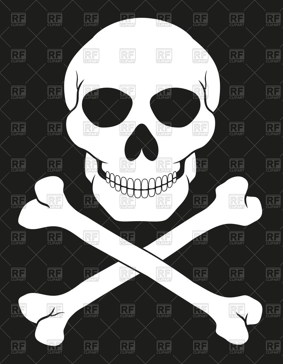 933x1200 Pirate Skull And Crossbones On Black Background Vector Image